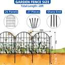 26 Pack Decorative Garden Fence, 22in X 28ft Arched No Dig Fence Border, Garden Edging Border, Rustproof Metal Animal Barrier with Ground Stake for Dog, Rabbit, Outdoor Yard Patio Decor
