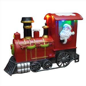 MerryPulse Christmas Train Ornaments with Steam Effects Multicolor Santa Christmas Table Decorations