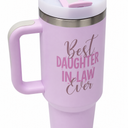 Qtencas Daughter in Law Gift Ideas, Better Than Having You Tumbler, Mother's Day Birthday Gifts for Daughter in Law from Mother Dad, 40 Oz Insulated Stainless Steel Tumbler with Handle, Purple