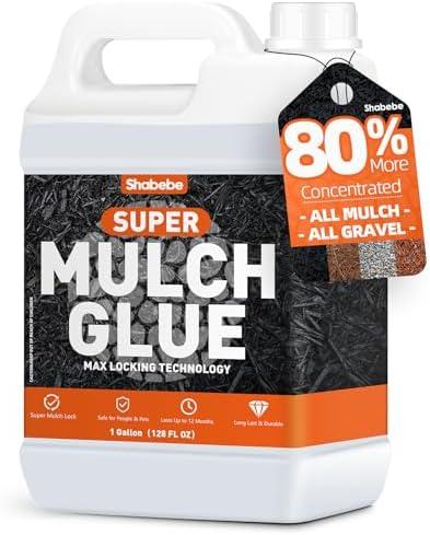 Mulch Glue for Landscaping, 1Gallon Rock Glue, Fast-Dry Non-Toxic Weather-Resistant Strong Gravel Binder, Pine Straw Outdoor Strong Pebble Gravel Hold for Garden, Mulch Lock and Pea Gravel Stabilizer