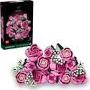 LEGO Botanicals Bouquet of Pink Roses Artificial Flowers - Building Blocks for Adults, Ages 18+ - Gifts for Birthdays for Her - Flowers for Home Office, Shelf or Room Decor - 10374
