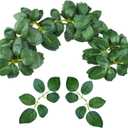 Meiliy 60pcs Bulk Rose Leaves Artificial Greenery Fake Rose Flower Leaves for DIY Wedding Bouquets Centerpieces Party Decorations Rose Vine Wreath Garlands Supplies