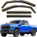 in-Channel Window Rain Guards Fit for Truck Chevy Silverado & GMC Sierra 2500HD 3500HD 2020-2026 Crew Cab, Window Deflector Extra Durable Visors Vent Visors Vent Shades Car Accessories