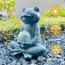 Zen Yoga Frog Garden Statue, Outdoor Decor, Solar Patio Garden Sculpture Ornament, Frog Figurine Lamp Light, Meditation Frog Gift Ideas for Women