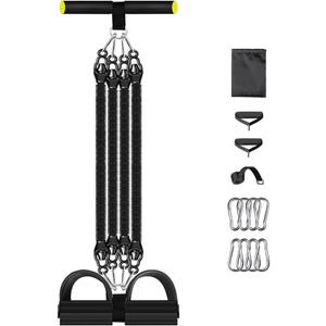 Multifunction Tension Rope Set,Upgraded Sit Up Bar-Smart Stirrup Puller-Pedal Puller Tensioner Workout Bands Resistance with Abdomen/Waist/Leg/Hips/Chest/Back
