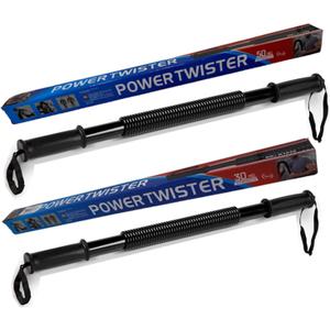2 Pack of Power Twister Bar Set, Upper Body Workout, Arms Strength Training, Chest, Heavy Duty Spring bar (66lb - 30kg & 110lb - 50kg) for Intermediate & Advanced levels