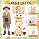 8 Pcs Safari Baby Shower Birthday Decoration 20 Inch Large Plastic Safari Cutouts with Stand Jungle Forest Animals Cutouts Woodland Photography Nursery Birthday Decorations