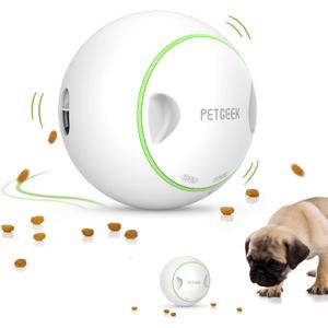 PETGEEK Automatic Treat Dispensing Dog Toys, Interactive Chase and Adjustable Treat Puzzle Ball for Small & Medium Dogs