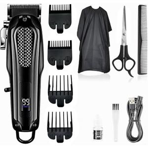 Hair Clippers for Men Professional,Cordless Clipper for Hair Cutting,Rechargeable Corded Barber Hair Trimmer&Beard Trimmer,Haircut Grooming Kit for Men/Women/Kids (Black)