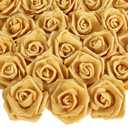 100 PCS Foam Flower Bulk Gold Rose Artificial Flowers Foam Roses Fake Flowers Faux Roses for DIY Wedding Bouquets Centerpieces Arrangements Party Baby Shower Home Decor (Gold)