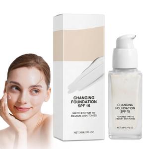 Color Changing Foundation for Mature Skin, 2026 New 2-In-1 Hydrating Lightweight Liquid Foundations, Natural Glace for All Skin Tones