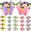 20 Pcs Butterfly Tables Decorations Flower Boxes 3D Butterfly Table Toppers for Floral Tea Themed Decor