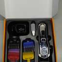 oneisall Professional Dog Grooming Clippers: Cordless Rechargeable Thick Hair Clipper with Detachable Metal Combs, Low Noise Heavy-Duty Pet Clippers for Curly/Fine/Wavy Hair, 676pro (Silver)