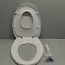 Elongated Toilet Seat with Slow Close Seat, Easy Clean, Suitable Standard Elongated or Oval Toilet with Thickened Plastic Lid, Plastic, White