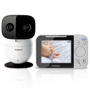 Panasonic Baby Monitor with Camera and Audio, 3.5 Color Video Baby Monitor, Extra Long Range, Secure Connection, 2-Way Talk, Soothing Sounds, Remote Pan, Tilt, Zoom,1 Camera, KX-HN4001W (White/Black)