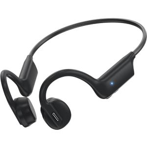 Bone Conduction Headphones, Open Ear Headphones Bluetooth 5.4 Wireless Headsets with Mic,IPX5 Waterproof Sport Headphones for Running, Cycling, Workout(Black)