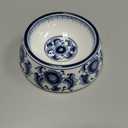 Blue and White Porcelaine Dog Bowls Ceramic Dog Cat Food and Water Bowls (5.8x7.2x2.4inch)