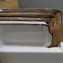 ONEMORE Casserole Dishes for Oven, Ceramic Baking Dish Set of 4, Non-Stick Lasagna Pans with Handles, Rectangular Bakeware Set for Cake, Roasting, Broiling, Gratin, Banquet, Microwave & Dishwasher Safe(3.8/2.6/1.7/1.1 Qt) (White 01)