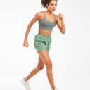 ALLZERO Women's Running Shorts 5" Quick Dry Lightweight Athletic Workout Shorts with Zip Pockets Hiking (Green, L)