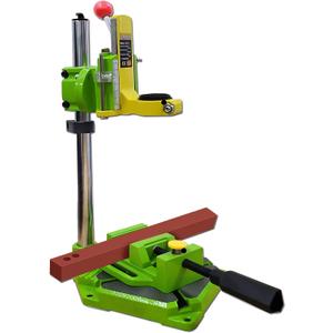 Vertical Drill Stand, Spindle Collar Diameter 38mm-43mm, Attachable to Electric Drills, 2.5 Inch Mivis with Vise, 90 Degree Adjustable Electric Drill Stand (with Vise)