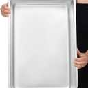 Kichwit Large Stainless Steel Cat Litter Box with High Sides, Metal Litter Pan for Big Cats, Non Stick Smooth Surface, Easy to Clean (23.4" L x 15.5" W x 7.6" H)