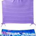 Angel season Girls Swimwear Teen Girl Tankini 2 Piece Swimsuit for Younth Bathing Suit Size 13-14 Two Piece Set Summer Beach Modest Swimsuit UPF 50+ Tween Swimming Suit Junior Tank Purple Hawaii (Purple)