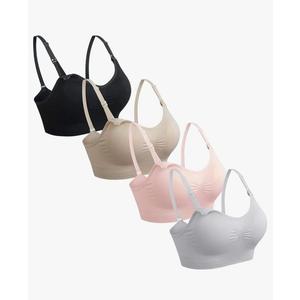 GXXGE 4Pack Nursing Bra for Breastfeeding Maternity Bras Push Up Silk Seamless Pregnancy Bralette Underwear 4XL
