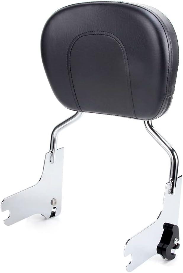 Chrome Detachable Sissy Bar Passenger Rear Backrest Pad Compatible with Harley Road King, Road Glide, Street Glide, Electra Glide, Ultra Classic 1997-2008