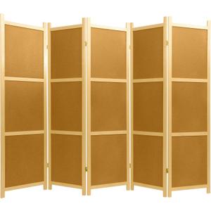 Red Lantern 6 ft. Tall Cork Board Shoji Screen - 5 Panel