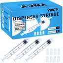100 Pack 3ml Syringes Luer Lock with Cap, 3cc Syringe without Needle, Individual Sterilized Wrapped