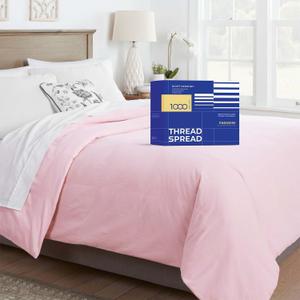 Oversized King Duvet Cover, 1000 Thread Count Sateen 1 Piece Egyptian Cotton Quality Duvet Cover, 100% Pure Cotton Comforter Cover, Zipper Closure, 7 Corner Ties - (Blush)