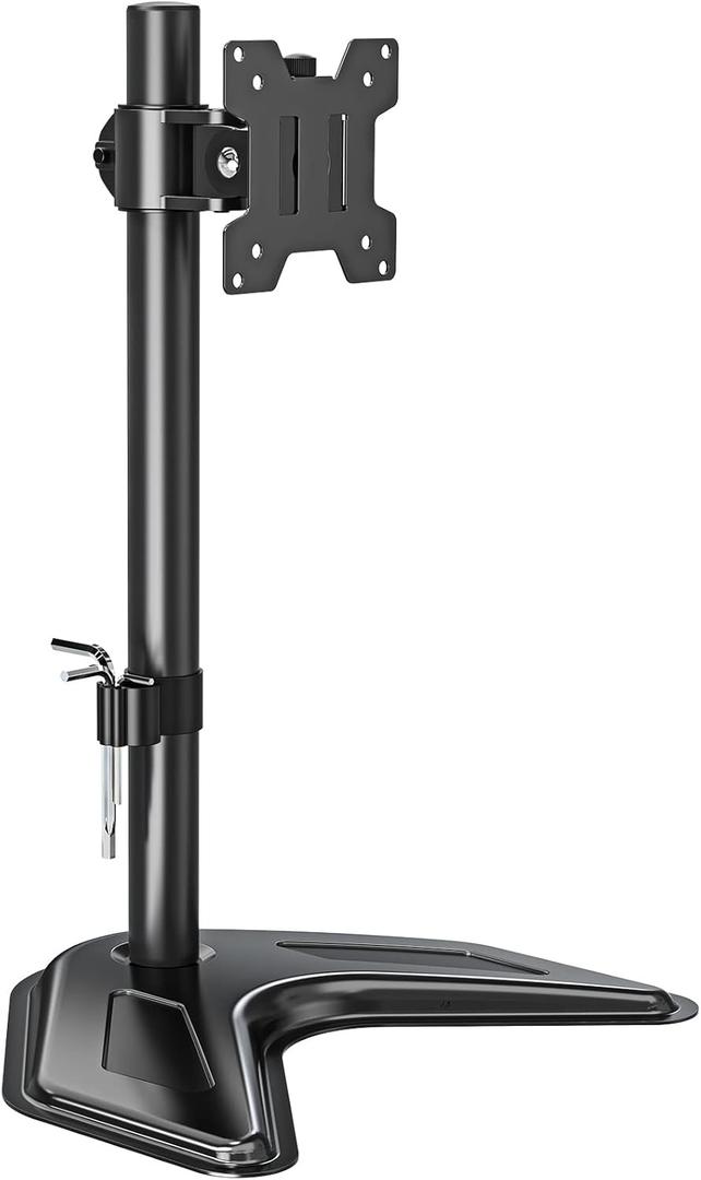 MOUNTUP Single Monitor Stands, Freestanding VESA Monitor Desk Mount fits 13'' to 32'' Computer Screen with Height Adjustable, Swivel, Tilt, Rotation, VESA 75x75 100x100 MU0023