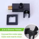 Wall Union with Hand Shower Holder, Angle Simple Brass Wall Mounted Supply Elbow with Adjustable Shower Wand Bracket Matte Black