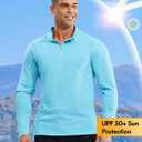 Haimont Men's UPF 50+ Sun Shirts 1/4 Zip Running Pullover Lightweight Long Sleeve for Hiking Golf, Moisture Wicking (Blue, M)