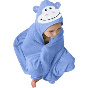 HIPHOP PANDA Hooded Towel - Rayon Made from Bamboo, Bath Towel with Bear Ears for Newborn, Babie, Toddler, Infant - Absorbent Large Baby Towel - Gorilla, 30 x 40 Inch