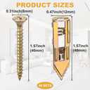 PAGOW 80 Pcs Self-Drilling Anchors, Ancors and Screws for Heavy Duty, Metal Screw Anchors Kit, No Drill and Holes in Wall (40 Pcs Steel Anchors 0.47"x1.57" + 40 Pcs Zinc Screws 0.31"x1.57") (Gold)