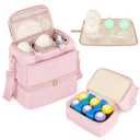 Fasrom Wearable Breast Pump Bag with Cooler Compartment Compatible with Momcozy, Medela and Willow Pumps, Portable Pumping Carrying Case with Waterproof Mat, Pink (Empty Bag Only)