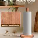 Acacia Wood Paper Towel Holder Stand Wooden Kitchen Paper Towel Holder Countertop, PTHA, Freestanding Roll Holder for Kitchen & Bathroom & Farmhouse, Large