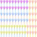 Lenwen 80 Pcs 7.5 Inch Hand Clappers Noisemakers Bulk Plastic Mini Hand Soundboard for Birthdays, Football Game, Sporting Events, Carnival, Rewards, Cheer Supplies