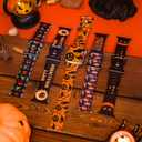 3 x Halloween Watch Bands for Apple Watch Band 38/40/41/42/44/49mm for Men Women, Silicone Waterproof Adjustable Printed Smartwatch Strap for iWatch Series 9 8 7 6 5 4 3 2 1 SE Replacement Wristband Gifts