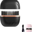 Mini Hair Straightener - Cordless Hair Straightener Comb with 3-Speed Temperature Control, Lightweight & Portable, Rechargeable Fast Heating Hot Comb (Black)