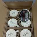 Theterra Ceramic Coffee Mugs Set of 6, 14.2oz Handmade Coffee Cups with Handle for Latte, Tea, Milk, Beer, Hot Cocoa, Cappuccino