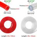 5ft Kegerator CO2 Gas Line and Beer Lines, ID 5/16'' Red Co2 Gas Hose and ID 3/16'' Clear Beer Keg Lines Food-Grade PVC Tube with 6PCS Hose Clamps for Home Brewing