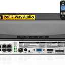 OOSSXX 8.0/4K Megapixel 8-Channel POE NVR Network Video Recorder, Supports up to 8 x 8MP/4K IP Cameras, Max to 8TB Hard Drive (3TB HDD Included)