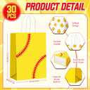 Leinuosen 30 Pcs Basketball Party Bags Baseball Softball Gift Goodie Favor Treat Candy Goody Bags with Handle for Sports Theme Birthday Party Supplies (Softball)