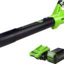 Greenworks 40V (120 MPH / 450 CFM / 75+ Compatible Tools) Cordless Axial Leaf Blower, 4.0Ah Battery and Charger Included