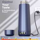 Travel Kettle, Dual Voltage Portable Electric Kettle 110V-220V-240V Smart Small Water Boiler 370ML for Tea & Coffee, 316 Stainless Steel, 6 Temperature Control and LCD Display, for Global Use