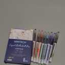 WRITECH Liquid Ink Rollerball Pens: Multi Colored 0.5mm Extra Fine Point Tip Rolling Roller Ball Pen 8ct Assorted Colors for Journaling Smooth Writing Note Taking No Bleed & Smudge & Smear