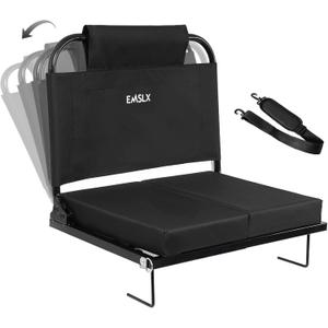 Stadium Seats with Back Support Bleacher Chairs with Back and Cushion, Bleacher Seat with Adjustable Backrest and Portable Folding Cushion for Sports Events