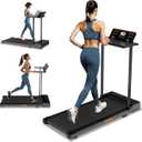Treadmills for Home, Compact Treadmill with Handles, 3.0HP Electric Walking Pad Treadmill with Removable Desk Workstation & LED Display, Running Machine for Home Office with 320 LBS Capacity (Black)
